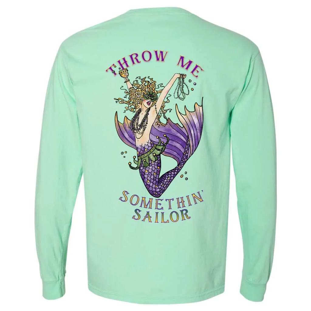 Mardi Gras Mermaid Long Sleeve T-Shirt (Island Reef)