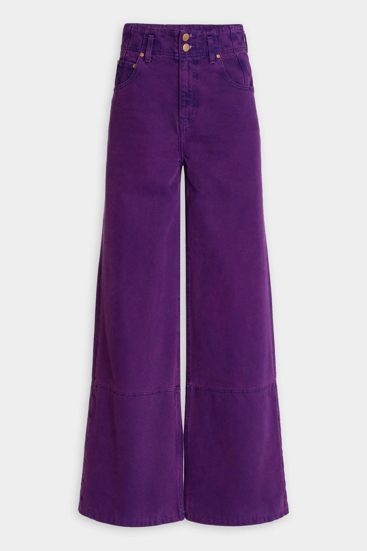 Margot High-Rise Wide-Leg Jeans in Cassis Wash