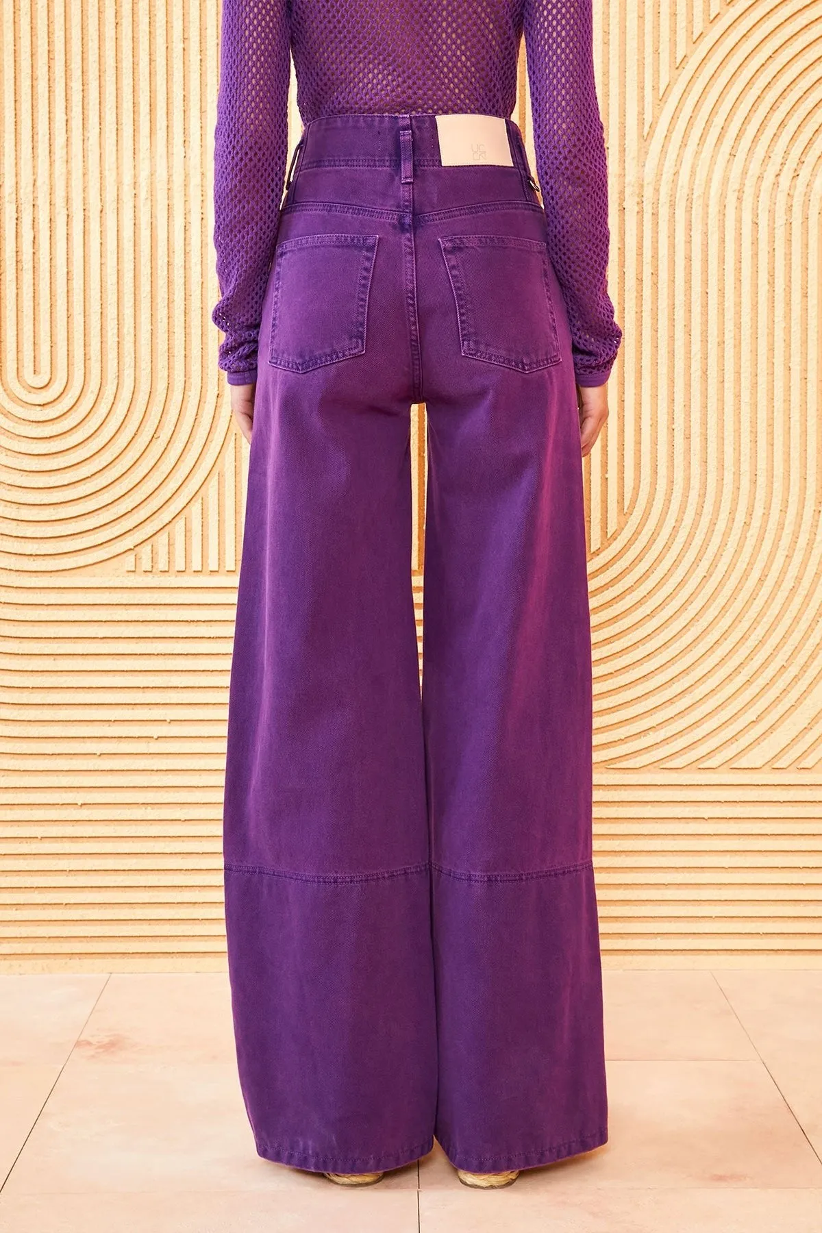 Margot High-Rise Wide-Leg Jeans in Cassis Wash