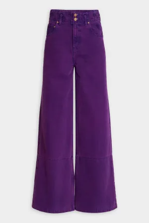 Margot High-Rise Wide-Leg Jeans in Cassis Wash