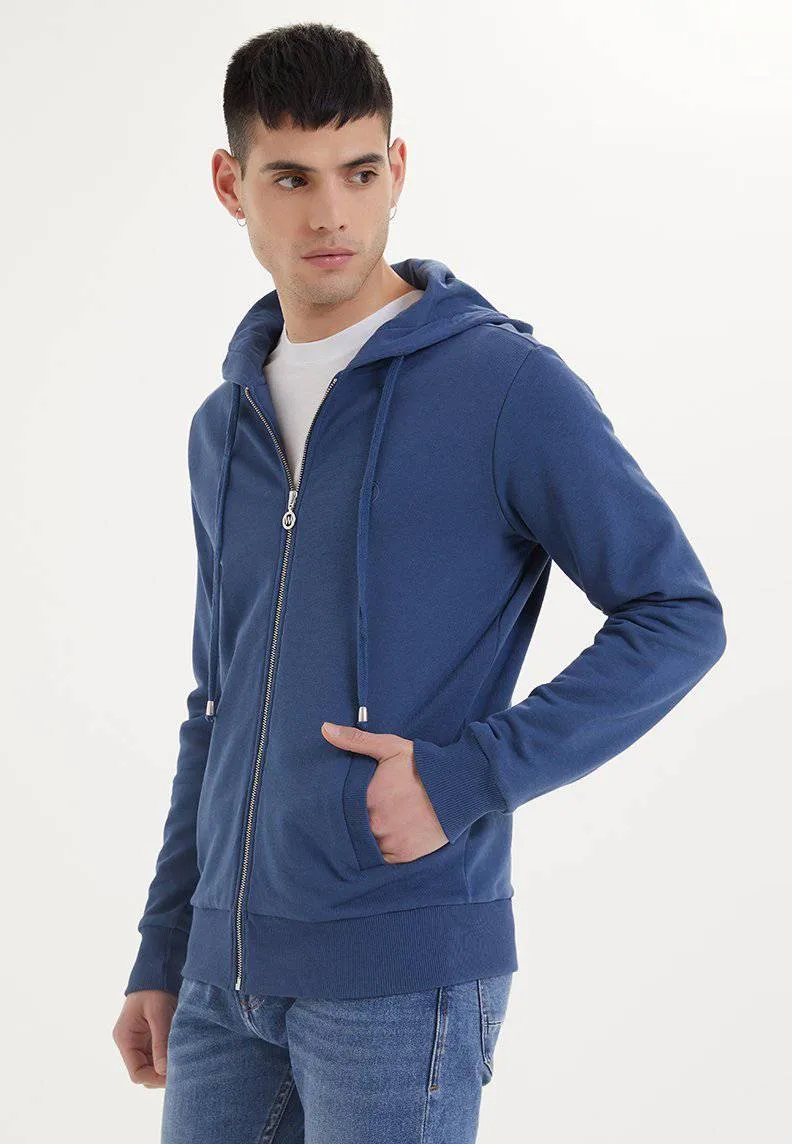 Mavi Basic Fermuarlı Cepli Pamuklu Regular Fit Kapüşonlu Erkek Sweatshirt ESSENTIALS ZIP HOODIE