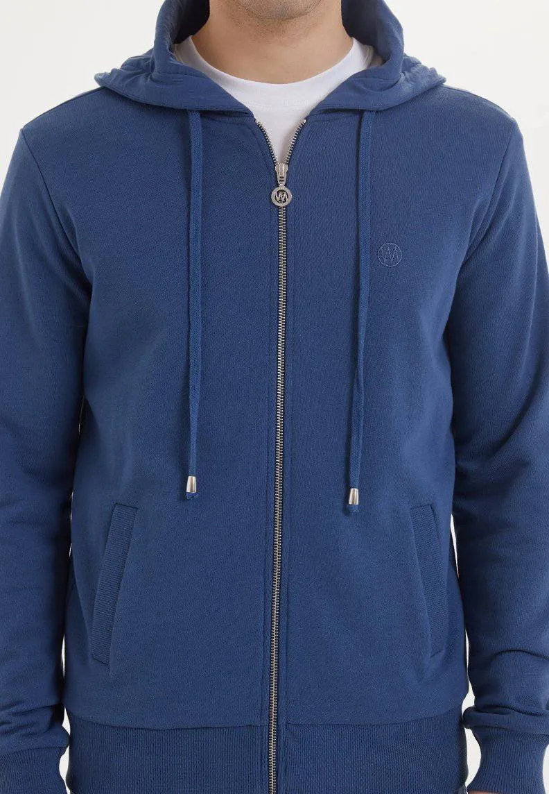 Mavi Basic Fermuarlı Cepli Pamuklu Regular Fit Kapüşonlu Erkek Sweatshirt ESSENTIALS ZIP HOODIE
