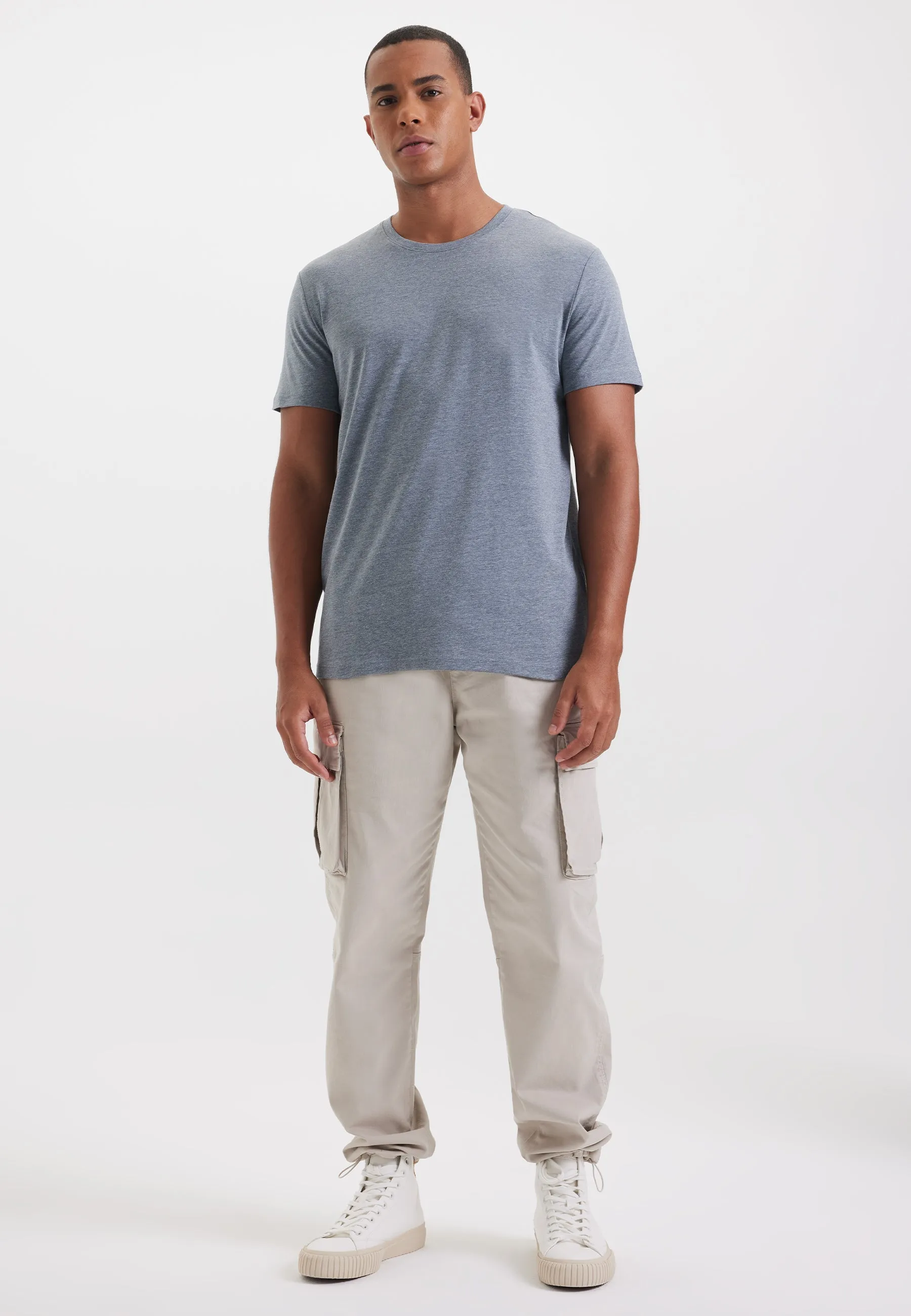 Mavi Melanj Bisiklet Yaka Regular Fit Basic Erkek T-Shirt MERLIN
