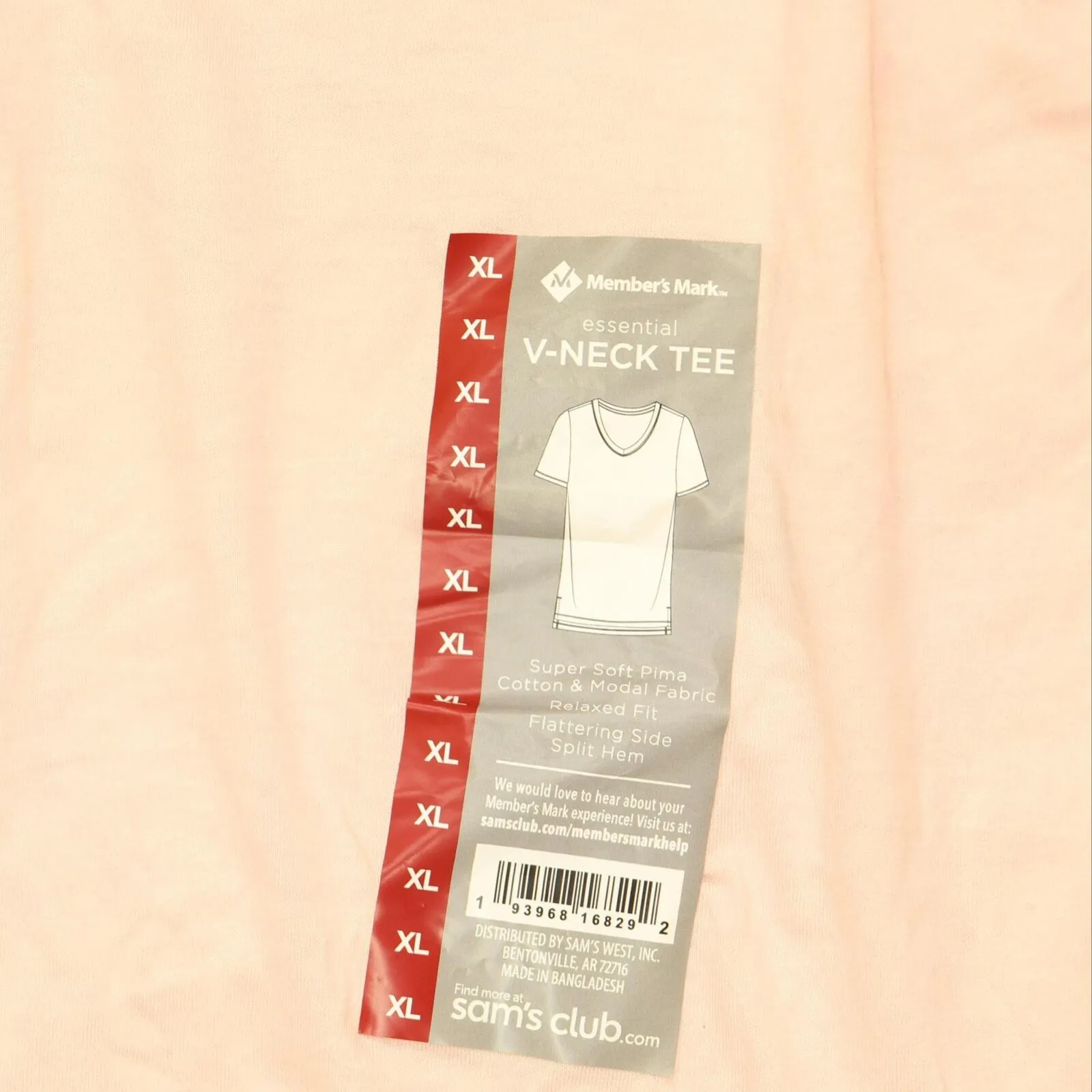 Member's Mark Womens Essential V-Neck T-Shirt Tee DLT4876S