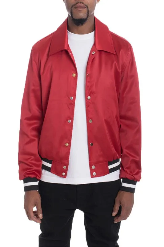 Men's Luxury Satin Bomber Jacket