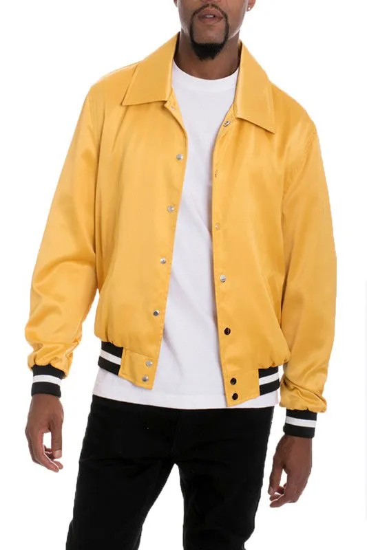 Men's Luxury Satin Bomber Jacket