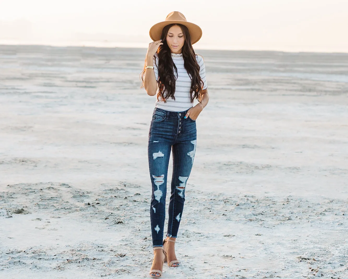 Mesa Button Fly Kancan Skinnies