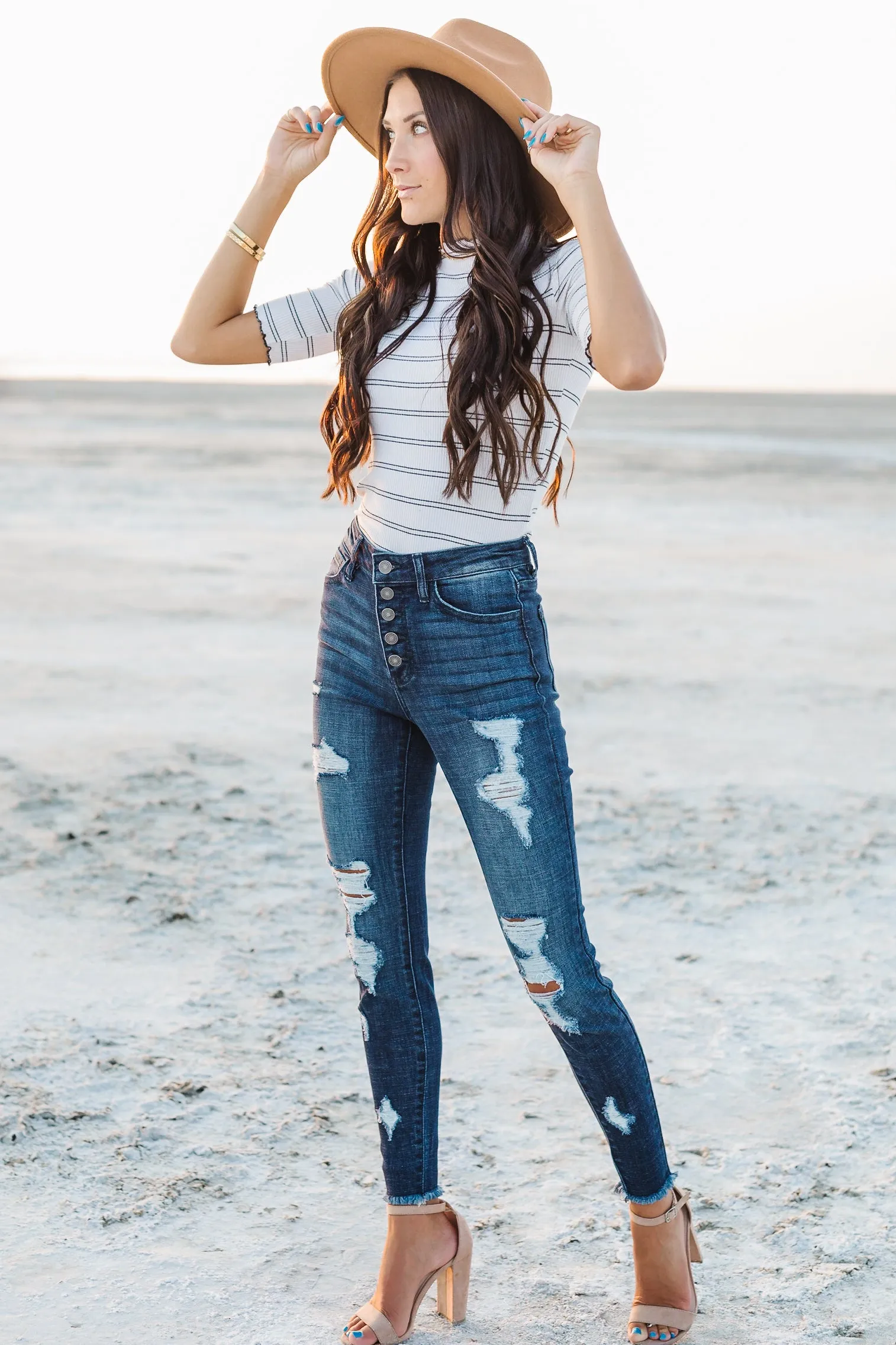Mesa Button Fly Kancan Skinnies