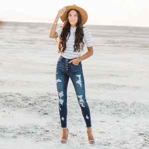 Mesa Button Fly Kancan Skinnies