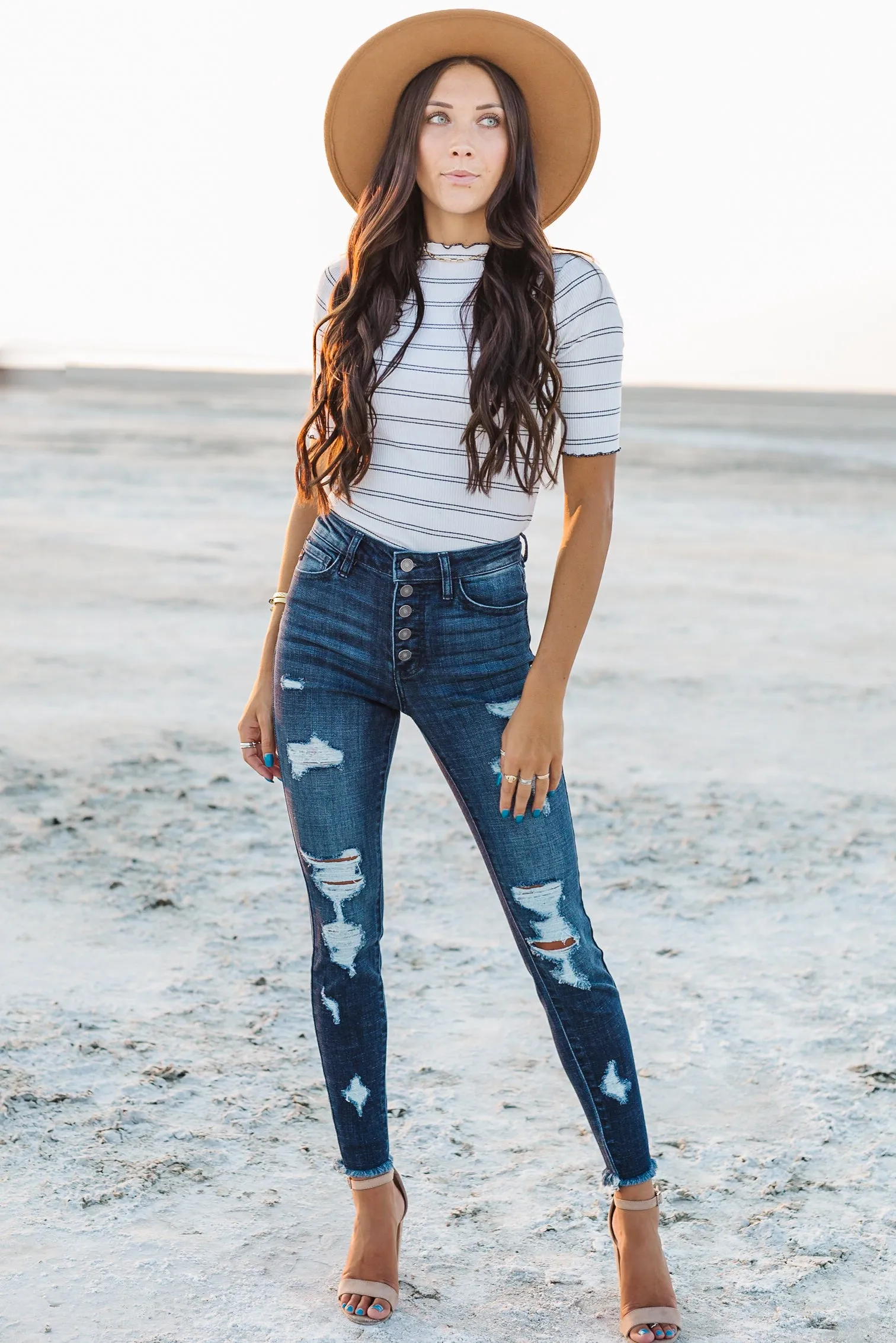 Mesa Button Fly Kancan Skinnies