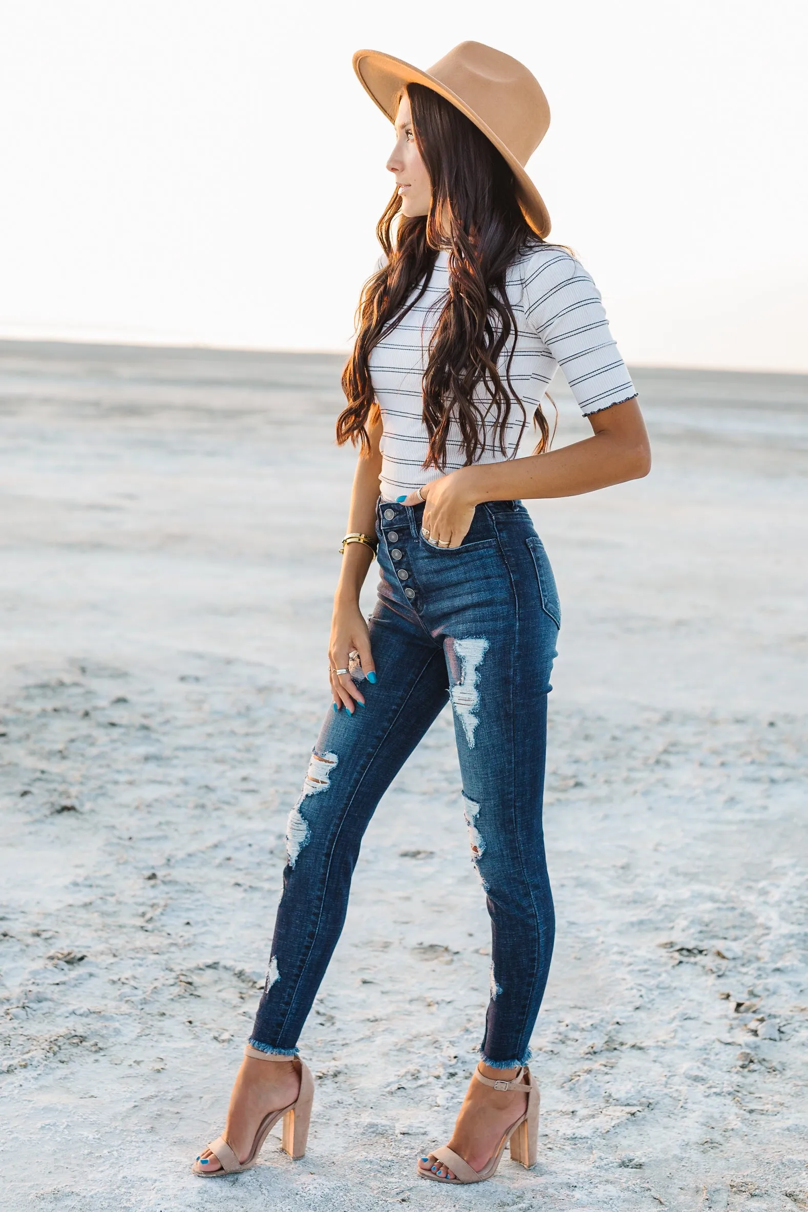 Mesa Button Fly Kancan Skinnies