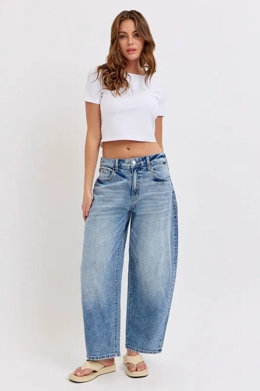 Mid Waisted Barrel Leg