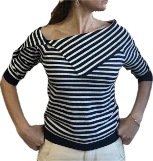 Minnie Rose Stripe Off Shoulder Top