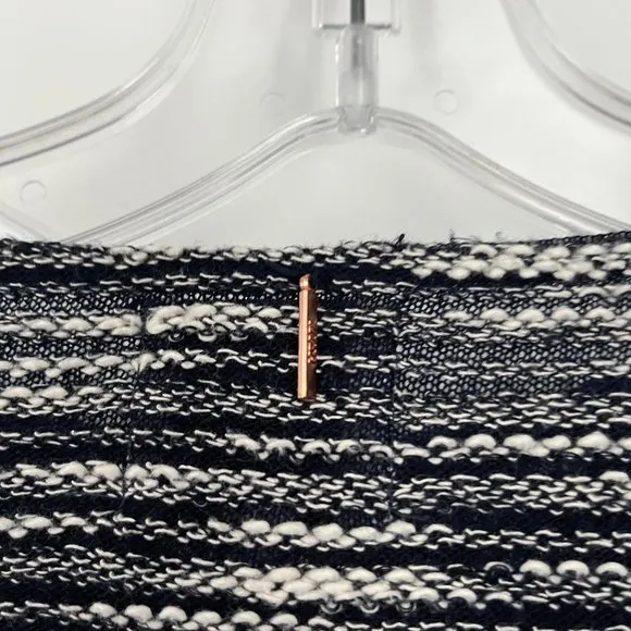Misa Los Angeles Black White Fringe Detail Knit Pullover Sweater X-Small XS