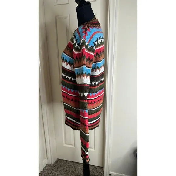Misslook Vintage RARE Striped Fair isle geometric pullover knit sweater size M