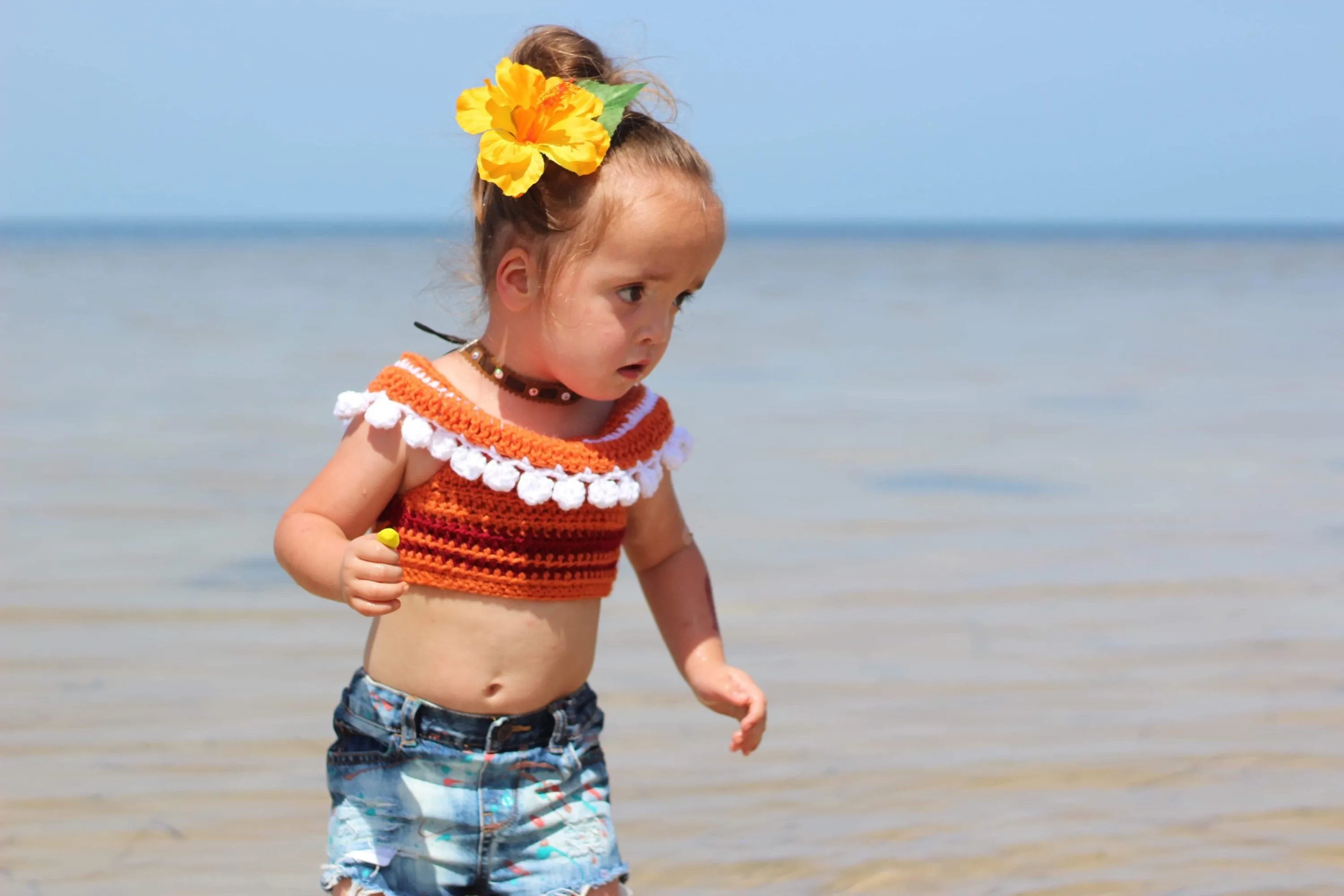 Moana Inspired Off The Shoulder Crop Top