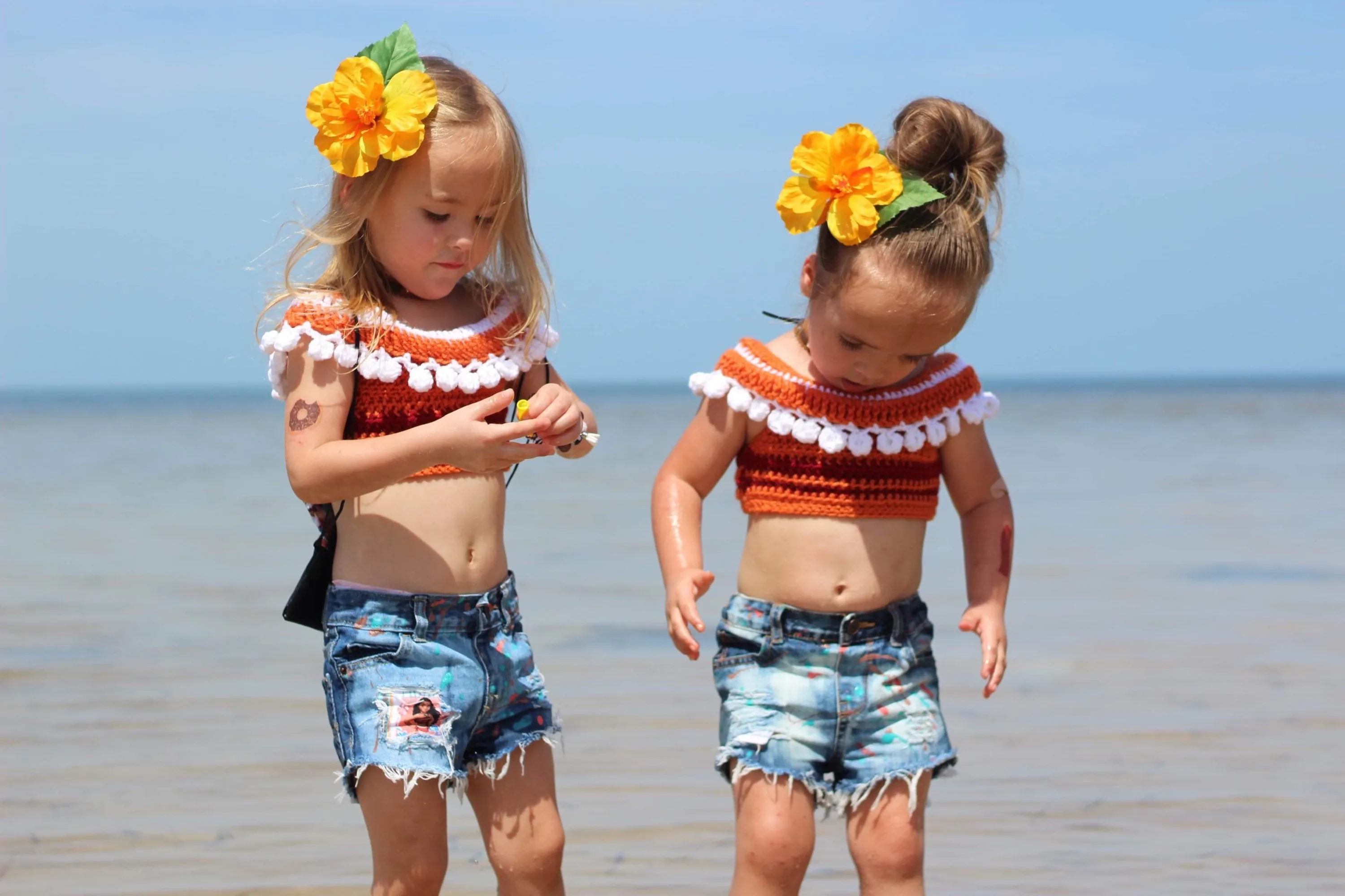 Moana Inspired Off The Shoulder Crop Top