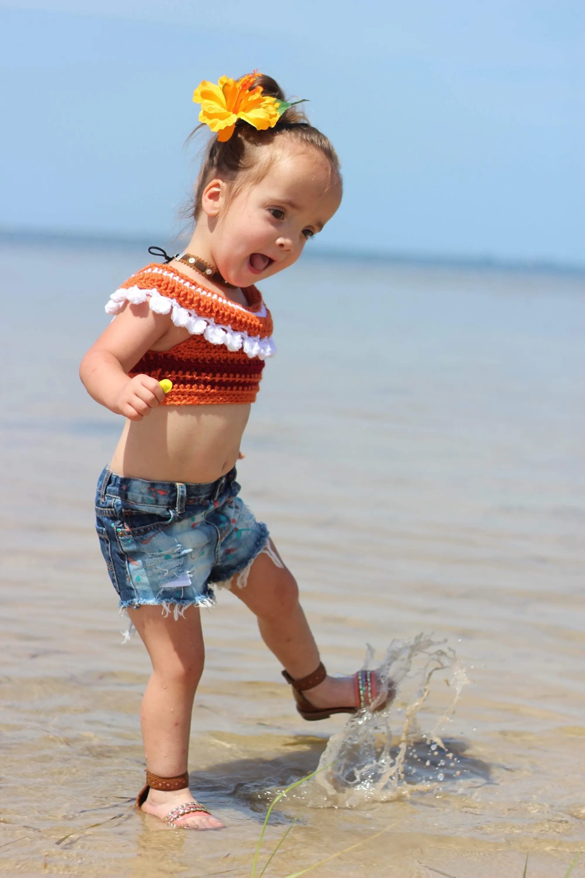 Moana Inspired Off The Shoulder Crop Top