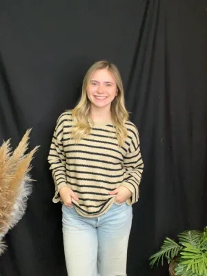 Mocha Black Striped Sweater