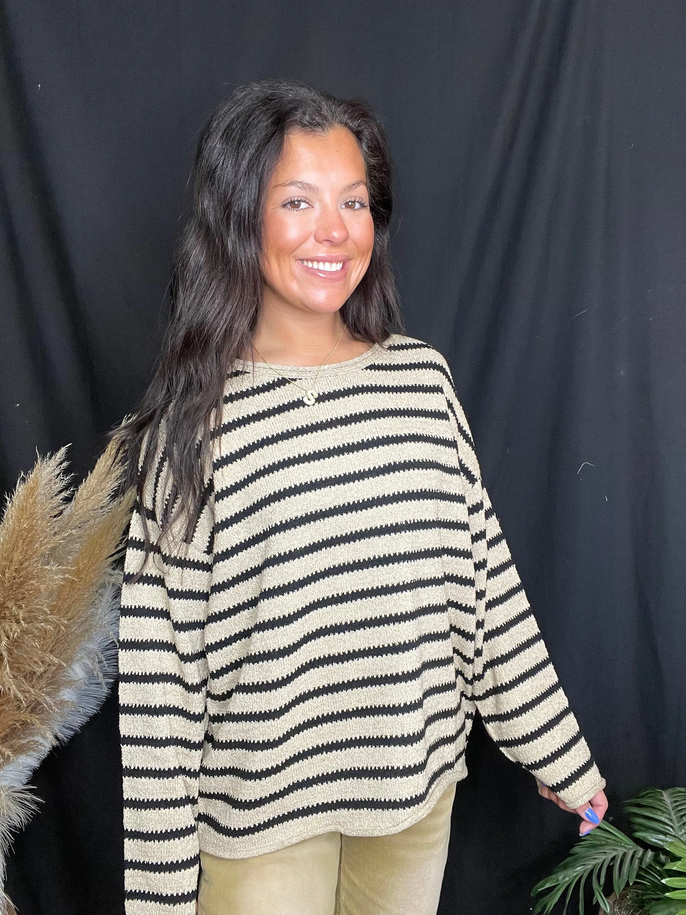 Mocha Black Striped Sweater