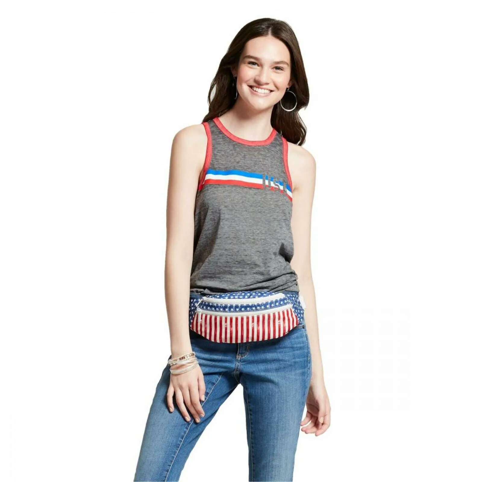 Modern Lux Women's USA Graphic Racerback Tank Top
