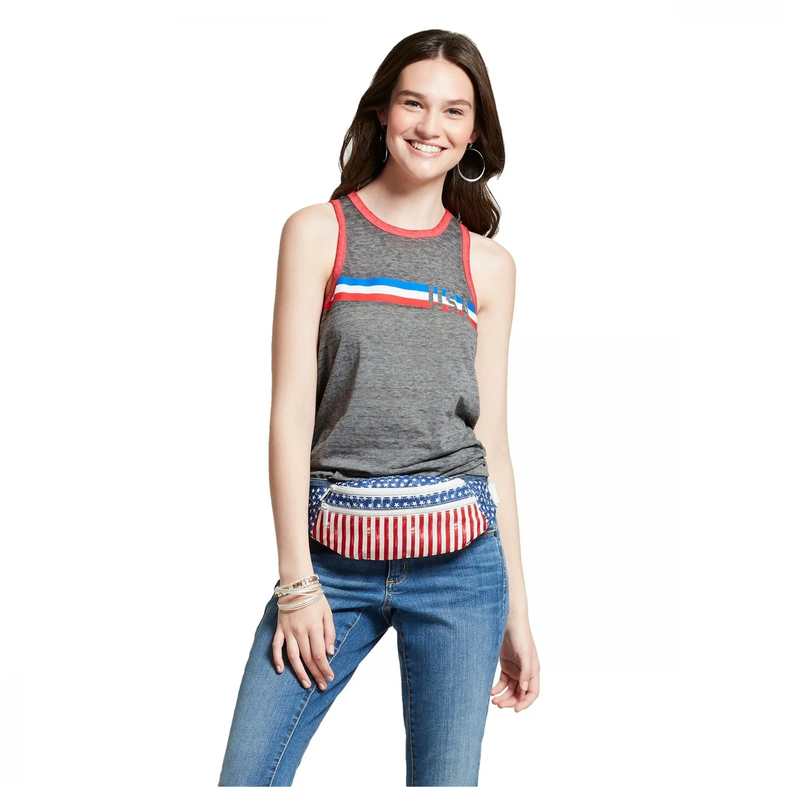 Modern Lux Women's USA Graphic Racerback Tank Top