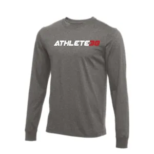 MOSSA Bella   Canvas Unisex Long Sleeve T-Shirt (grey) - ATHLETE30 Standard Logo - white/red