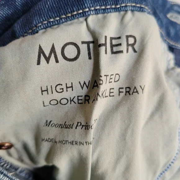 MOTHER DENIM High Waisted Looker Ankle Fray Jeans 24