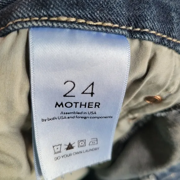 MOTHER DENIM High Waisted Looker Ankle Fray Jeans 24