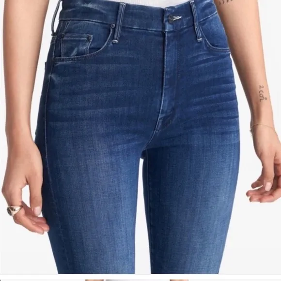 Mother high waisted looker ankle jeans in the road to paradise