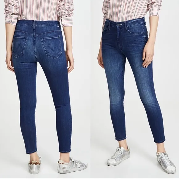 Mother high waisted looker ankle jeans in the road to paradise