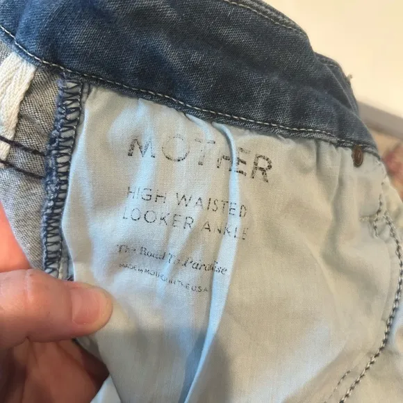 Mother high waisted looker ankle jeans in the road to paradise