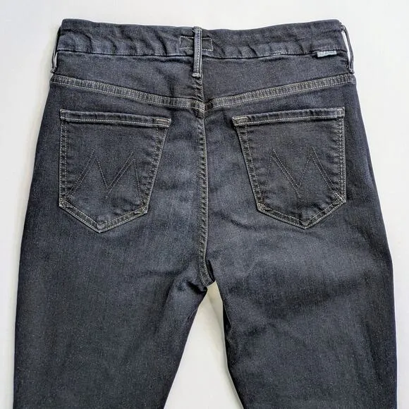 Mother Jeans Looker Womens 28 Charcoal Black Skinny High Waist Coffee Tea or Me