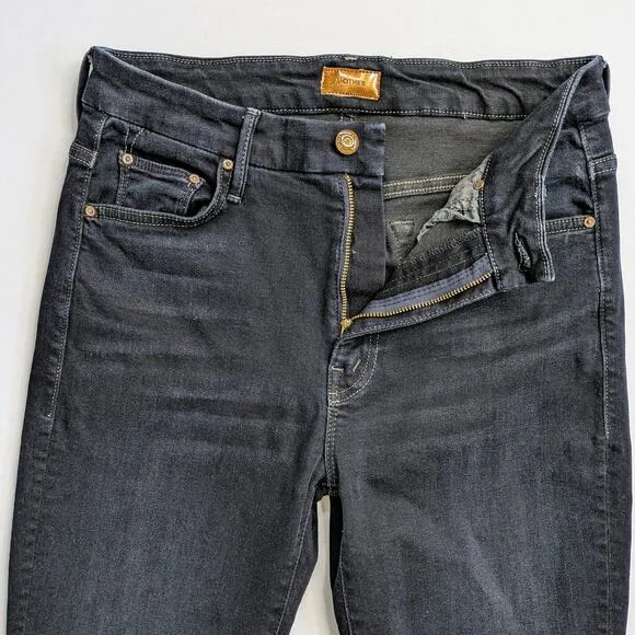 Mother Jeans Looker Womens 28 Charcoal Black Skinny High Waist Coffee Tea or Me