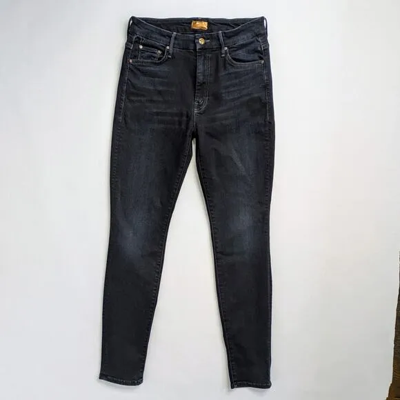Mother Jeans Looker Womens 28 Charcoal Black Skinny High Waist Coffee Tea or Me
