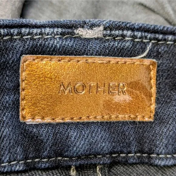 Mother Jeans Looker Womens 32 Charcoal Black Skinny High Waist Coffee Tea or Me