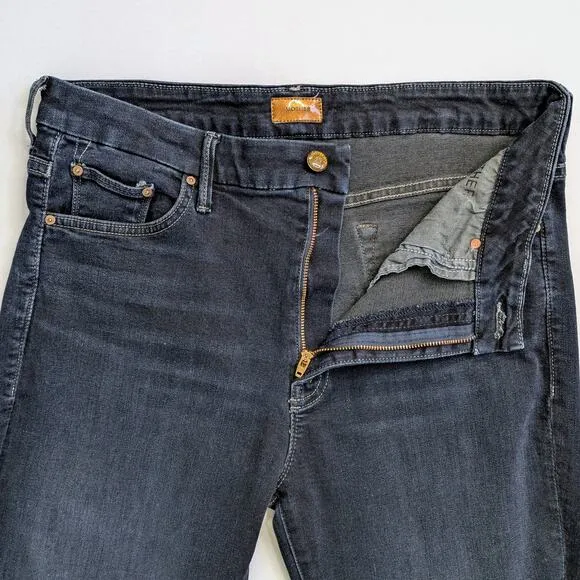 Mother Jeans Looker Womens 32 Charcoal Black Skinny High Waist Coffee Tea or Me