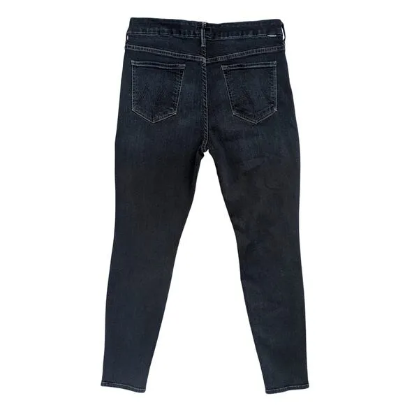 Mother Jeans Looker Womens 32 Charcoal Black Skinny High Waist Coffee Tea or Me