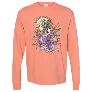Mother Ocean Long Sleeve T-Shirt - Terracotta