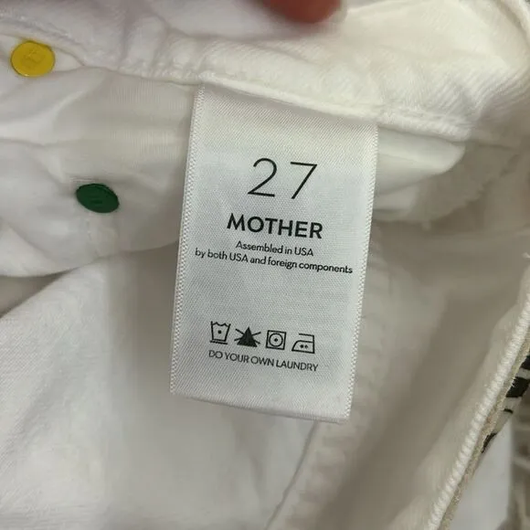 Mother SNACKS! High Waisted Straight Leg Twizzy Skimp Jeans in Sticky Rice sz 27