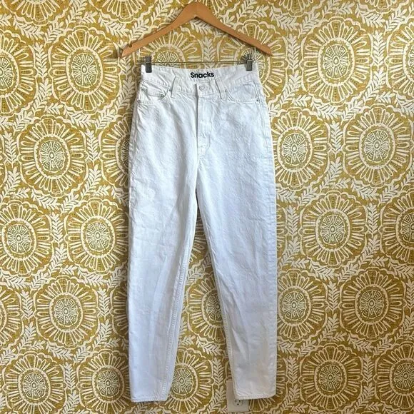 Mother SNACKS! High Waisted Straight Leg Twizzy Skimp Jeans in Sticky Rice sz 27
