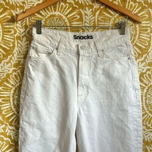 Mother SNACKS! High Waisted Straight Leg Twizzy Skimp Jeans in Sticky Rice sz 27