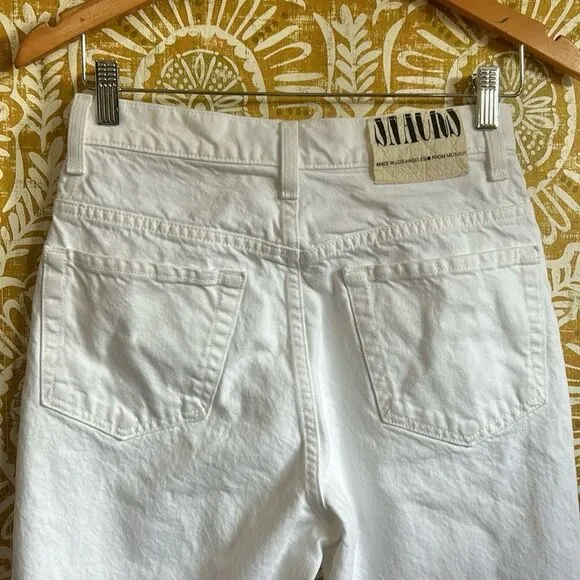 Mother SNACKS! High Waisted Straight Leg Twizzy Skimp Jeans in Sticky Rice sz 27