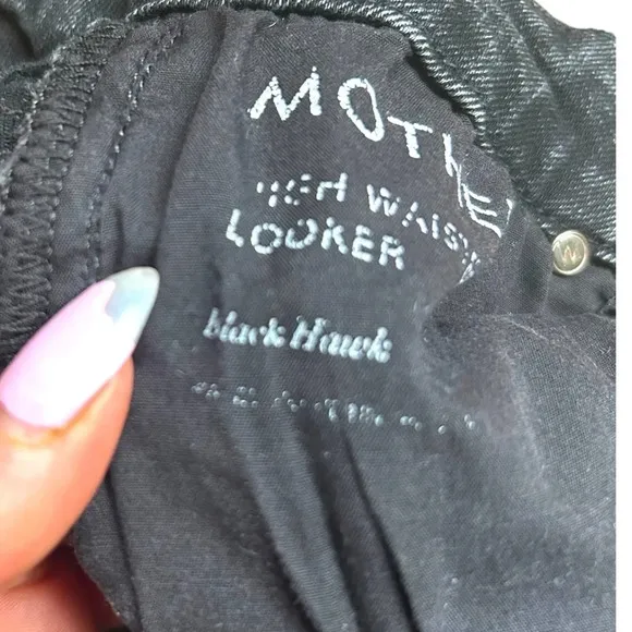 MOTHER The High Waisted Looker Jeans Black Hawk Size 24​