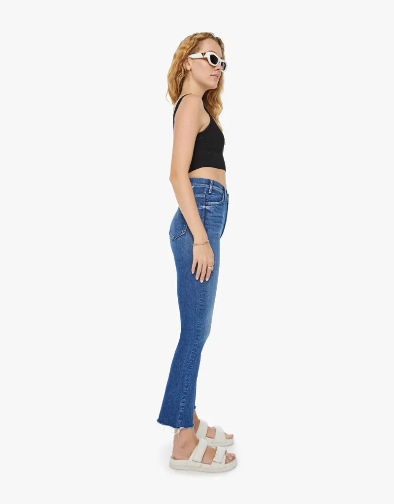 Mother The Hustler Ankle Fray Jeans in Grasping at Straws