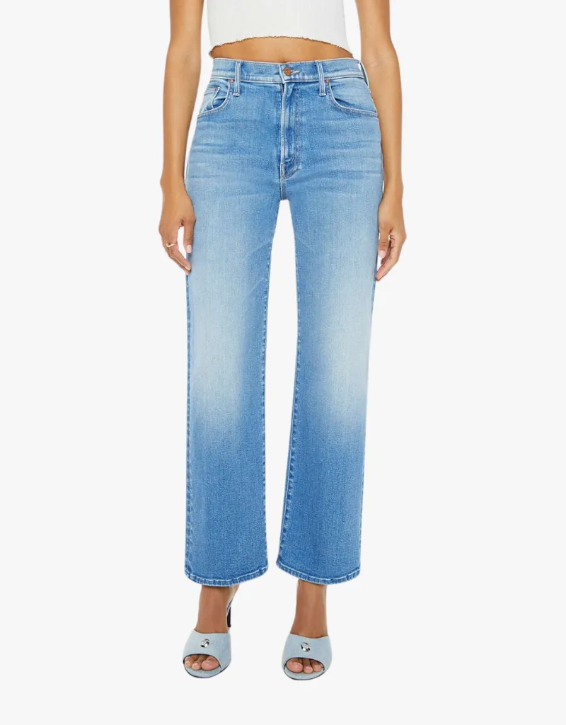 Mother The Rambler Zip Flood Jeans in Read Between the Lines