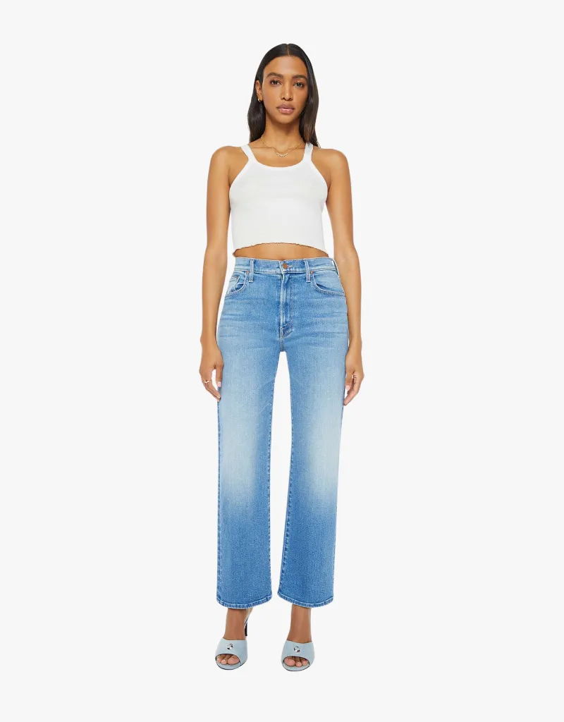 Mother The Rambler Zip Flood Jeans in Read Between the Lines