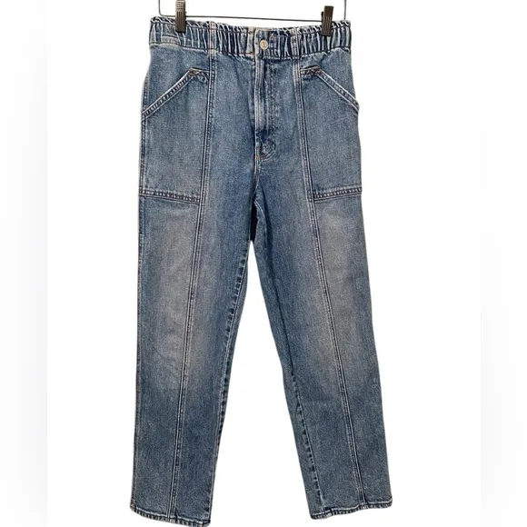 MOTHER The Springy Ankle • 15 Minutes Of Fame Straight Leg Light Wash Jeans