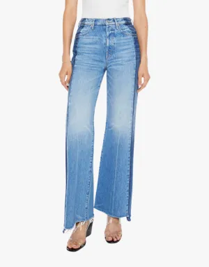 Mother The Tux Sidestepper Sneak Fray Jeans in Double Stacked