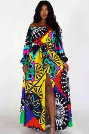 MULTI OFF THE SHOULDER MAXI
